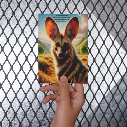 Majestic Wild Aardwolf Roaming Postkarte