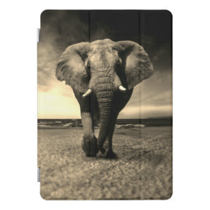 Majestic Wild Bull Elephant in Sepia iPad Pro Cover