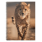 Majestic Wild Cheetah Running Photo Notizblock (Vorderseite)