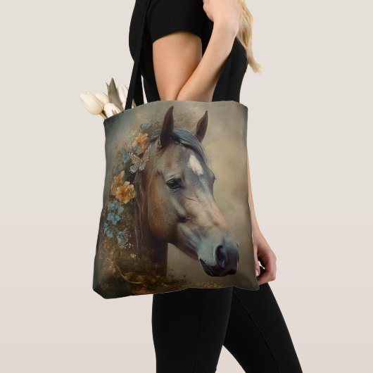 Majestic Wild Horse mit farbenfroher Mane Tasche (Von Nahem)