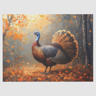 Majestic Wild Turkey im Herbstwald Seidenpapier
