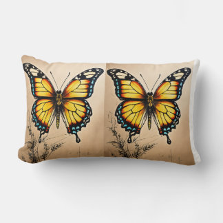 "Majestic Wings Butterfly Pillow" Lendenkissen