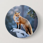 Majestic Winter Fox Fotografie Button (Vorderseite)