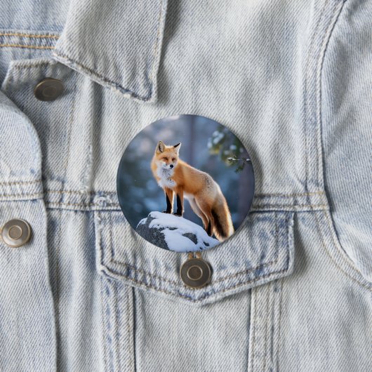 Majestic Winter Fox Fotografie Button (Beispiel)