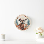 Majestic Winter Stag Runde Wanduhr (Zuhause)