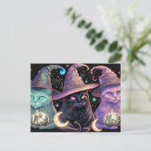 Majestic Witchy Cats Illustration Postkarte (Stehend Vorderseite)