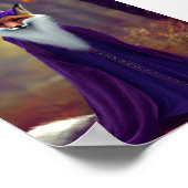 Majestic Wizard Fox mit einem lila Zauberkleid Poster (Ecke)
