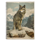 Majestic Wolf auf Snowy Rock Notizblock (Vorderseite)