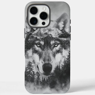 Majestic Wolf blickt unter einem strahlenden Vollm iPhone 16 Pro Max Hülle