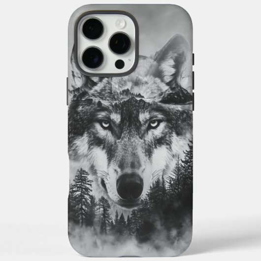 Majestic Wolf blickt unter einem strahlenden Vollm Case-Mate iPhone Hülle (Rückseite)
