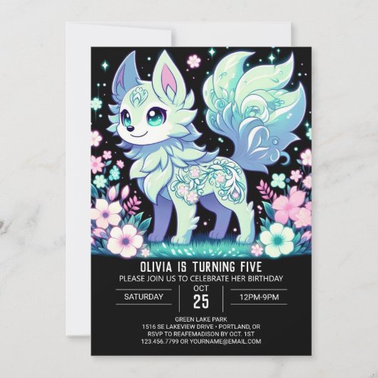 Majestic Wolf Digital Geburtstag Einladung (Vorderseite)