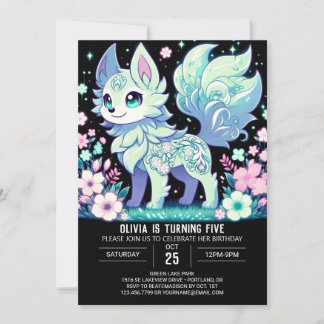 Majestic Wolf Digital Geburtstag Einladung