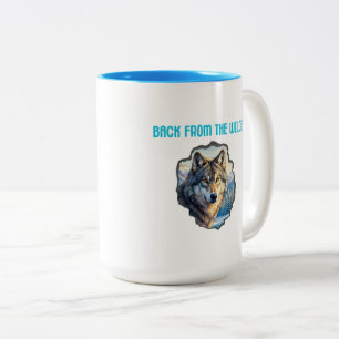 Majestic Wolf Double Exposure Wilderness Becher Zweifarbige Tasse