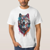 Majestic Wolf Herrenhemd T-Shirt (Vorderseite)