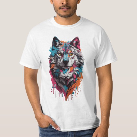 Majestic Wolf Herrenhemd T-Shirt (Vorderseite)