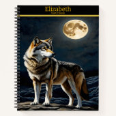 Majestic Wolf heult im hellen Mondschein Notizblock (Vorderseite)