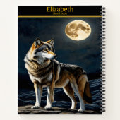 Majestic Wolf heult im hellen Mondschein Notizblock (Rückseite)