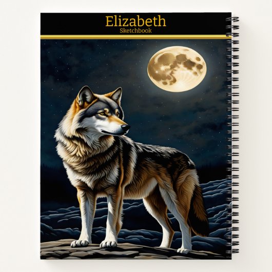 Majestic Wolf heult im hellen Mondschein Notizblock (Rückseite)