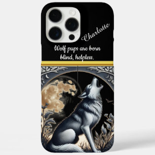 Majestic Wolf heult nachts unter Vollmond iPhone 16 Pro Max Hülle