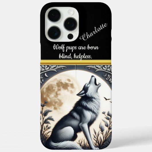 Majestic Wolf heult nachts unter Vollmond Case-Mate iPhone Hülle (Rückseite)