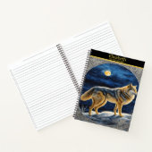 Majestic Wolf heult unter Vollmond Notizblock (Innenseite)