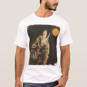Majestic Wolf Howling auf dem Mond T-Shirt (Vorderseite)