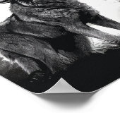 Majestic Wolf Howling auf dem Poster zum Vollmond (Ecke)