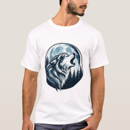 Majestic Wolf Howling auf dem Vollmond T-Shirt