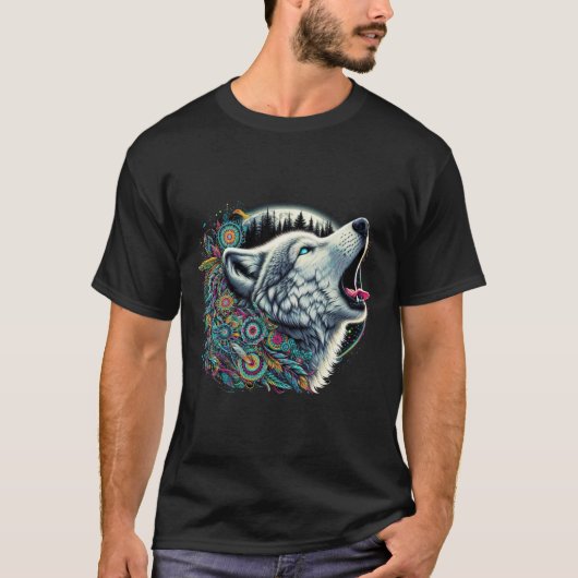 Majestic Wolf, Howling Wolf T-Shirt (Vorderseite)
