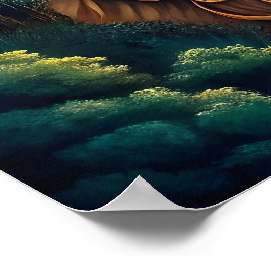 Majestic Wolf im Mystischen Wald Poster (Ecke)