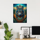 Majestic Wolf im Mystischen Wald Poster (Heimbüro)