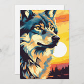 Majestic Wolf Impressionist Journey Feiertagskarte (Vorne/Hinten)