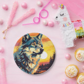 Majestic Wolf Impressionist Journey Pappteller (Party)