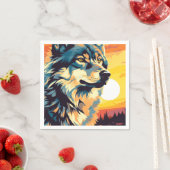 Majestic Wolf Impressionist Journey Serviette (Beispiel)