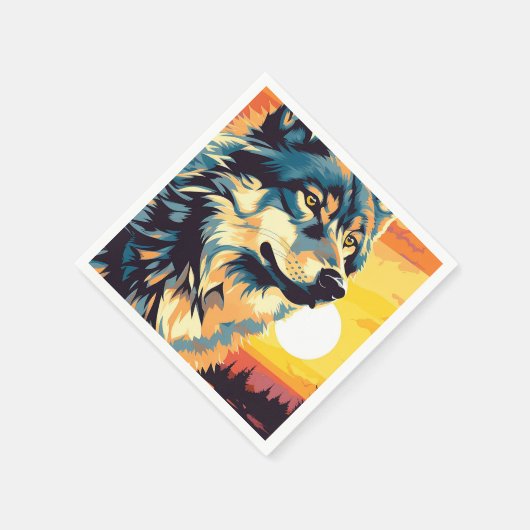 Majestic Wolf Impressionist Journey Serviette (Ecke)