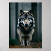 Majestic Wolf in Forest Shadows Poster (Vorne)