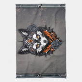 Majestic Wolf Kopf, fertig in einem tiefen, Geschirrtuch (Vertikal)