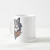 Majestic Wolf Kopf, fertig in einem tiefen, Kaffeetasse (Vorderseite Links)