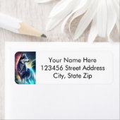 Majestic Wolf mit Cosmic-Ray-Adressetikett (Insitu)