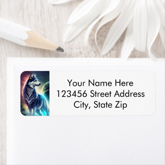 Majestic Wolf mit Cosmic-Ray-Adressetikett (Insitu)