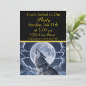 Majestic Wolf Over Snowy Peak Einladung (Stehend Vorderseite)