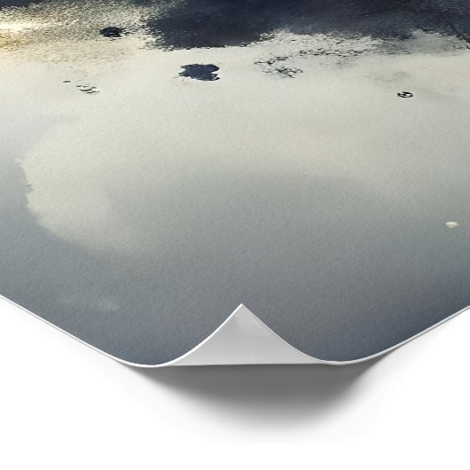 Majestic Wolf Portrait Abstrakte Kunst Poster (Ecke)