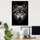 Majestic Wolf Portrait - Hyperreal Animal Art Poster (Heimbüro)