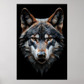 Majestic Wolf Portrait - Hyperreal Animal Art Poster (Vorne)