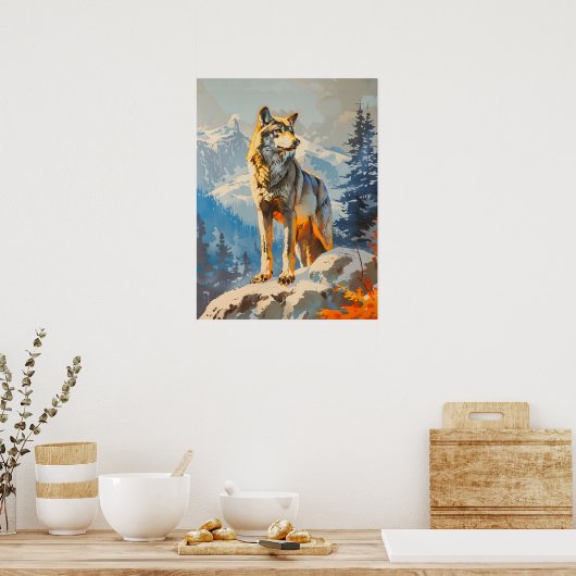 Majestic Wolf Poster (Küche)