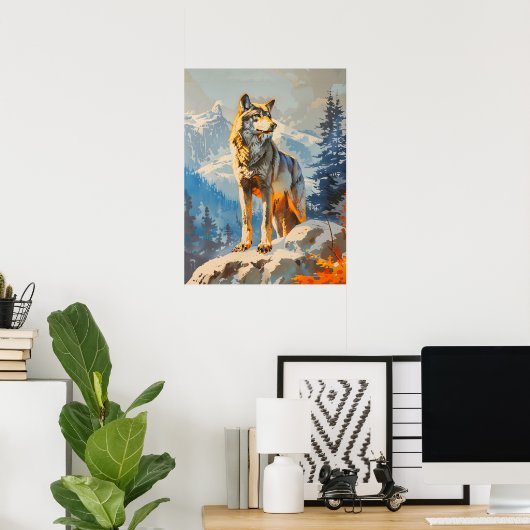 Majestic Wolf Poster (Heimbüro)