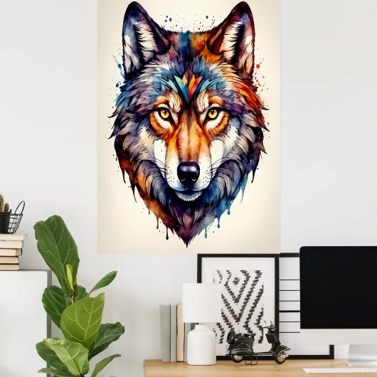 Majestic Wolf Poster (Heimbüro)