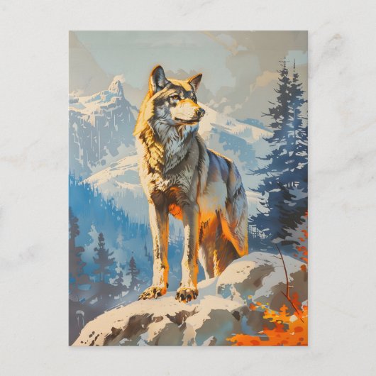 Majestic Wolf Postkarte (Vorderseite)