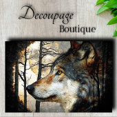 Majestic Wolf-Profil-Dekoupage Seidenpapier