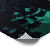 Majestic Wolf Silhouette in Mystical Green Forest  Poster (Ecke)